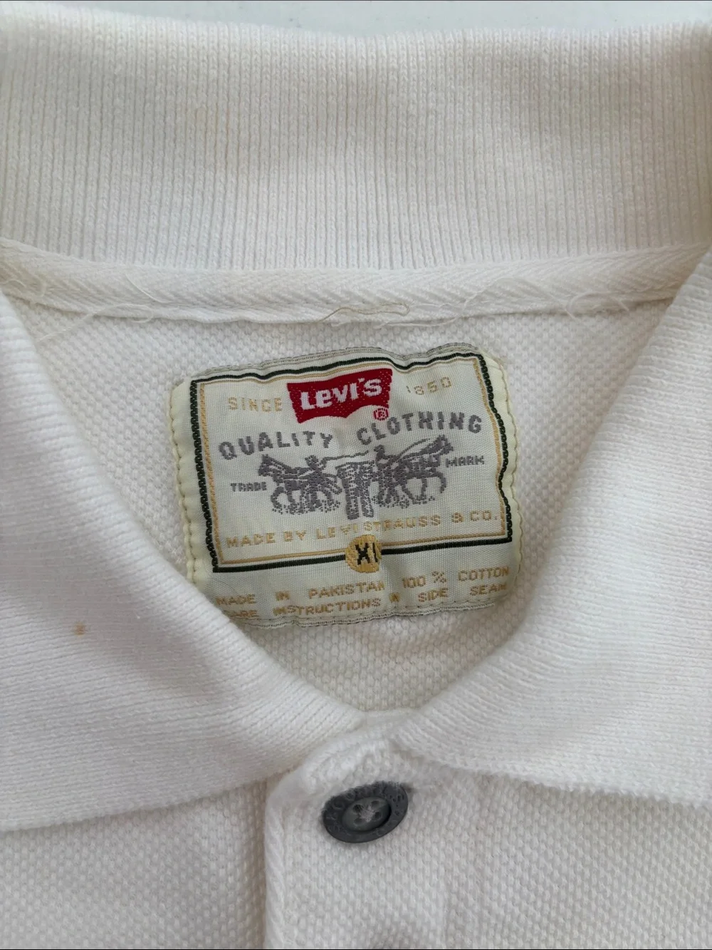 Levi's White Short-Sleeve Polo Shirt Jeans Wear